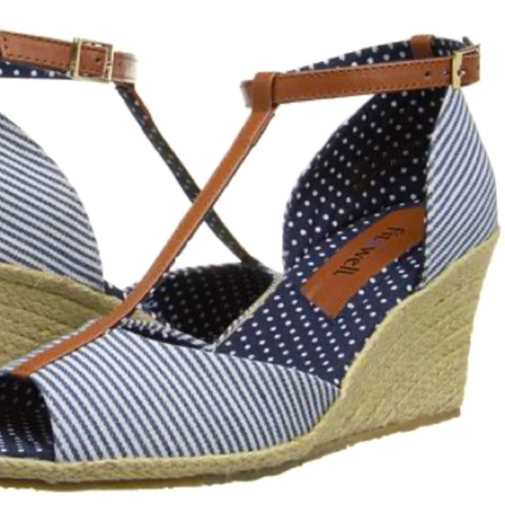NIB Fitzwell navy and white pinstriped espadrilles.  Women’s 9.5 wide width